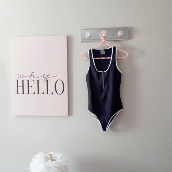 *SOLD* Rag & Bone black & white colourblock one piece swimsuit w contrast zipper - Picture 11 of 12
